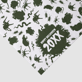 ハッピーハロウィン 年度を追加 黒い怖い這い寄る虫たち 薄葉紙