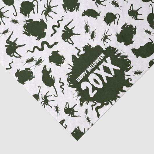 ハッピーハロウィン 年度を追加 黒い怖い這い寄る虫たち 薄葉紙 (詳細)