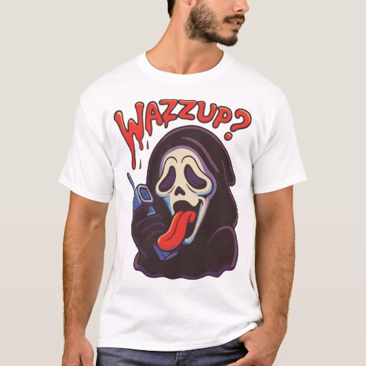 ハッピーハロウィン 怖い幽霊の電話 Tシャツ (正面)