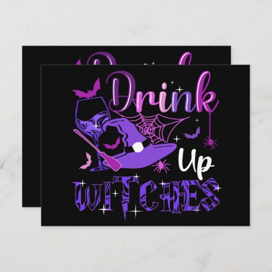 ハッピーハロウィン - 悪女たち、飲んで騒ごう ノートカード (正面/裏面)