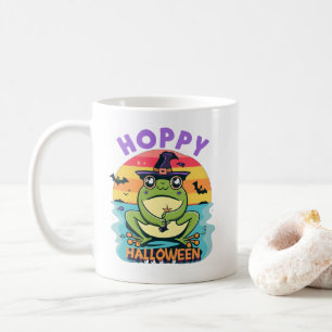 ハッピーハロウィン、愛らしいカートゥーンフロッグ コーヒーマグカップ