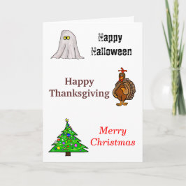 ハッピーハロウィン、感謝祭、クリスマスカード シーズンカード