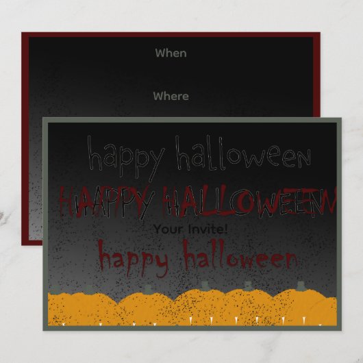 ハッピーハロウィン 招待状 (正面/裏面)