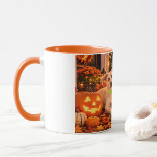 ハッピーハロウィン 犬とジャック・オ・ランタン マグカップ