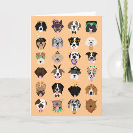 ハッピーハロウィン 犬の顔 カード