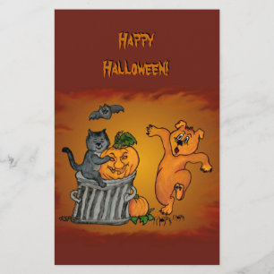 ハッピーハロウィン! 猫 バット 犬とクモ チラシ