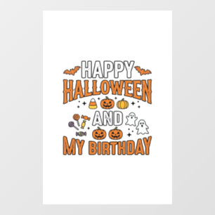 ハッピーハロウィン&私の誕生日ヴィンテージデザイン_1 ウィンドウサイン