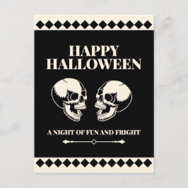 ハッピーハロウィン 笑う骸骨 楽しいな シーズンポストカード
