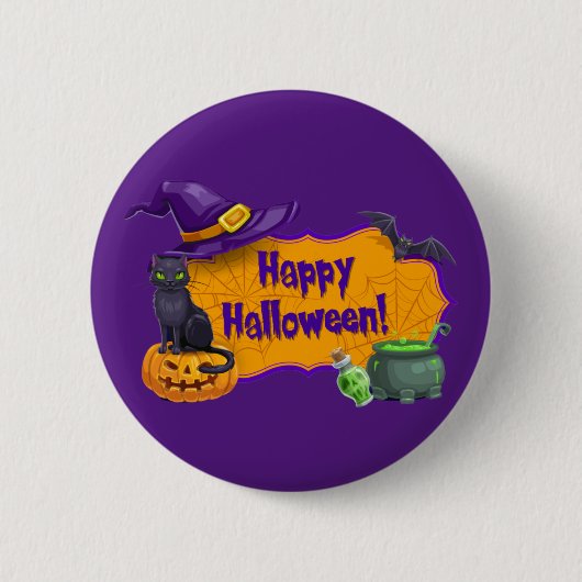 ハッピーハロウィン 缶バッジ (正面)