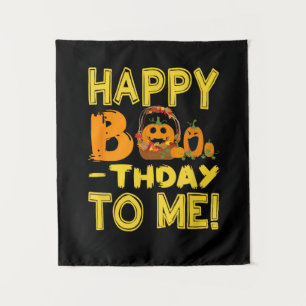 ハッピーハロウィン 誕生日おめでとう 私のカボチャ ブゥー誕生日 タペストリー