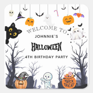 ハッピーハロウィン 誕生日 おめでとう オーダーメイド スクエアシール