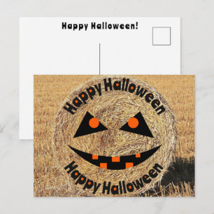 ハッピーハロウィン 農夫 ランチャー こんにちは トリックオアトリート ポストカード