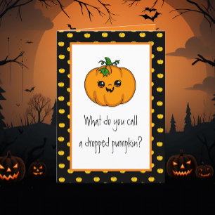 ハッピーハロウィン 面白いカボチャのダジャレ カード