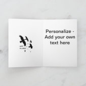 ハッピーハロウィン 飛翔するカラスのベクターシルエット シーズンカード (内部)