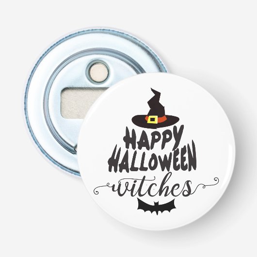 ハッピーハロウィン 魔法使い タイポグラフィ ハロウィン 栓抜き (正面)