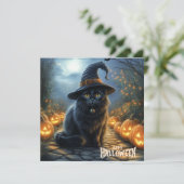 ハッピーハロウィン 黒猫とカボチャ シーズンカード (スタンド正面)