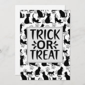 ハッピーハロウィン 黒猫 カスタマイズカード 招待状 (正面/裏面)