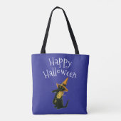 ハッピーハロウィン 黒猫 トートバッグ (裏面)