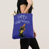 ハッピーハロウィン 黒猫 トートバッグ (クローズアップ)