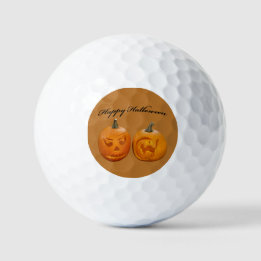 ハッピーハロウィン 2つのカボチャ ゴルフボール