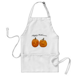 ハッピーハロウィン 2つのカボチャ スタンダードエプロン