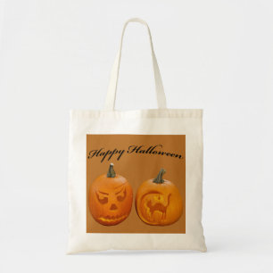 ハッピーハロウィン 2つのカボチャ トートバッグ