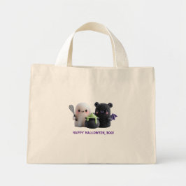 ハッピーハロウィン BOO かわいいお化けとクマのトートバッグ ミニトートバッグ