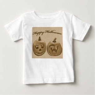 ハッピーハロウィンTシャツ 2つのカボチャ ベビーTシャツ