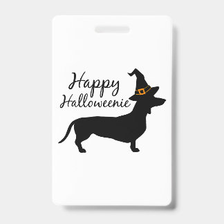 ハッピーハロウィーダックスシュントドッグハロウィンウィッチ バッジ