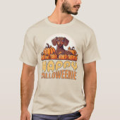 ハッピーハロウィーニードダシュントドッグパンプキンパッチ Tシャツ (正面)