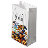 ハッピーハロウィーンかわいいウィザードベア スモールペーパーバッグ (裏面アングル)