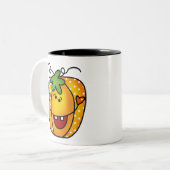 ハッピーハロウィーンのカボチャのちょうちん ツートーンマグカップ (正面左)