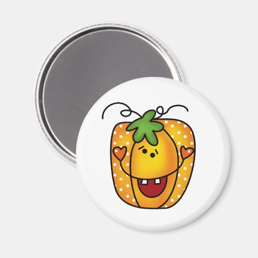 ハッピーハロウィーンのカボチャのちょうちん マグネット (正面/裏面)