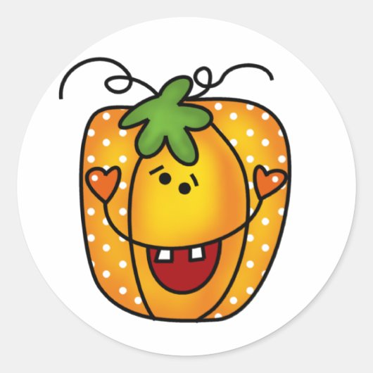 ハッピーハロウィーンのカボチャのちょうちん ラウンドシール (正面)