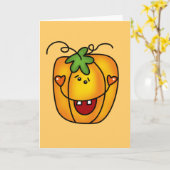 ハッピーハロウィーンのカボチャのちょうちんTシャツ&ギフト カード (黄色い花)