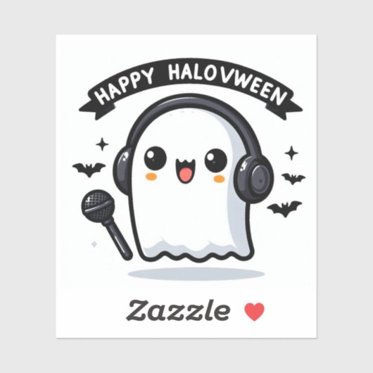 ハッピーハロウィーン幽霊シンガーハロウィーン音楽ファン シール (シート)