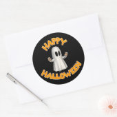 ハッピーハロウィーン幽霊 ラウンドシール (封筒)
