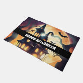 ハッピーハロウィーン怖い家 ドアマット (アングル)