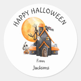 ハッピーハロウィーン かわいいお化け ラウンドシール