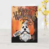 ハッピーハロウィーン ゴースト ブー ねずみカード カード (黄色い花)