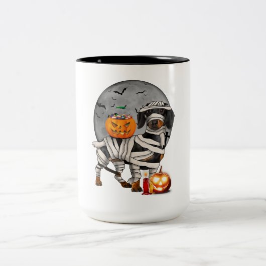 ハッピーハロウエニー・ダックスシュント・ミームドッグ ツートーンマグカップ (中央)