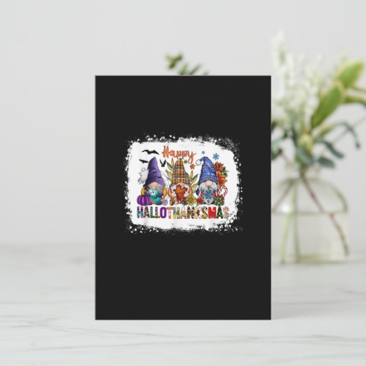 ハッピーハロサンキューマスハロウィーン格言感謝祭 招待状 (スタンド正面)