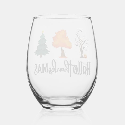 ハッピーハロサンキューマスワイングラス ステムなしワイングラス (裏面)