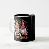 ハッピーハロサンキューマス格言ハロウィンクリスマス ツートーンマグカップ (正面左)