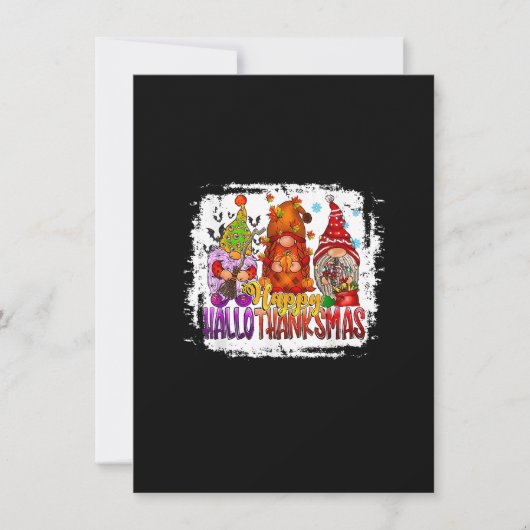 ハッピーハロサンキューマス格言ハロウィンクリスマス 招待状 (正面)