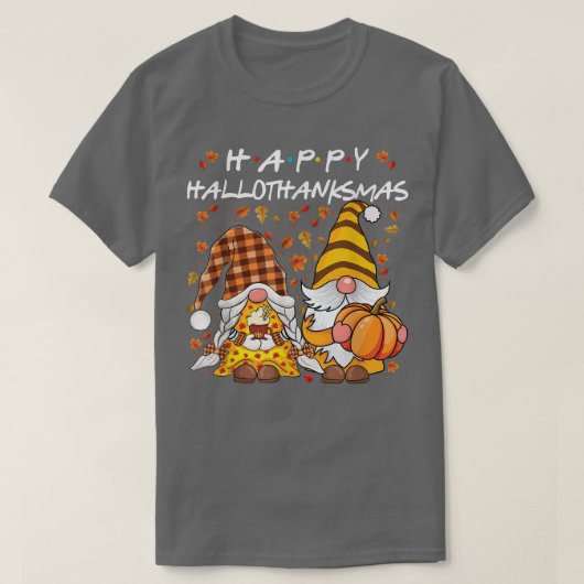 ハッピーハロサンキューマス格言パンプキン格言秋au tシャツ (デザイン正面)