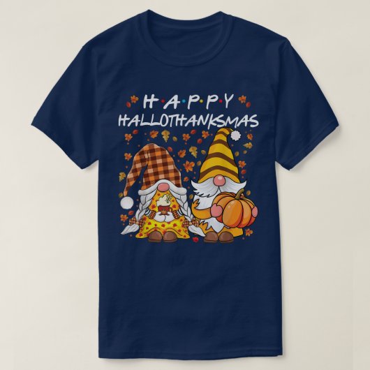ハッピーハロサンキューマス格言パンプキン格言秋au tシャツ (デザイン正面)
