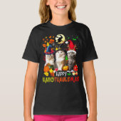 ハッピーハロサンキューマス猫 Tシャツ (正面)