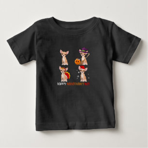 ハッピーハロサンクサスキュートウイッチターキーサンタ ベビーTシャツ