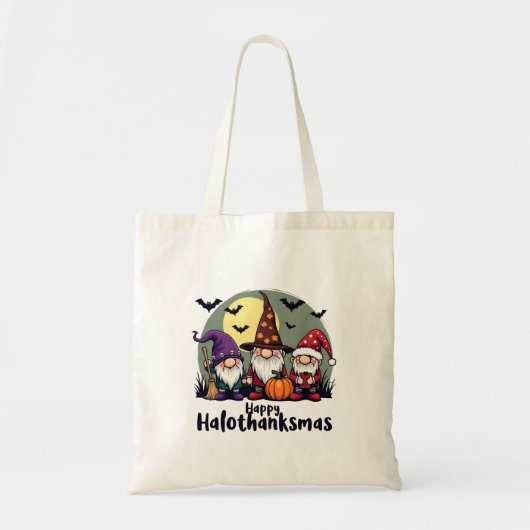 ハッピーハロサンクサスクリスマスハロウィーン格言 トートバッグ (正面)